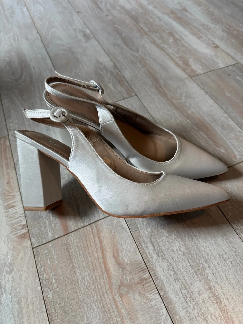 Be Mine Bridal Satin Slingback Pointed-Toe Pumps